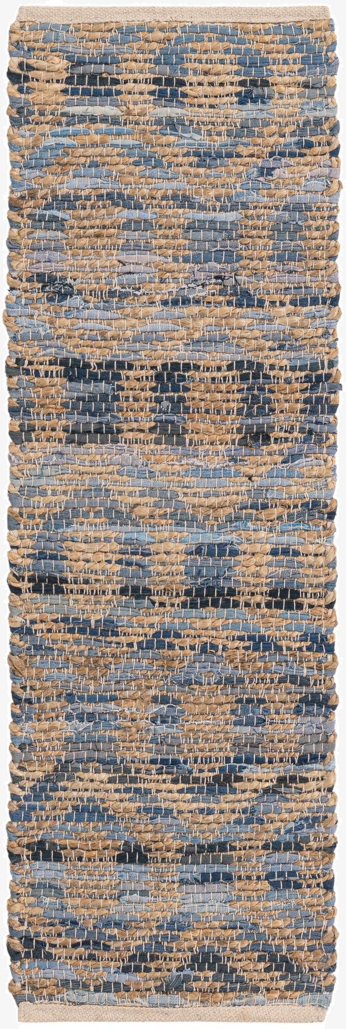  1' 2 x 4' 1  Hand Woven Chindi Jute Table Runner Rug