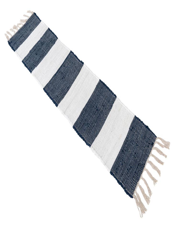 Detail image of  1' 2 x 5' 1  Hand Woven Chindi Rag Table Runner Rug