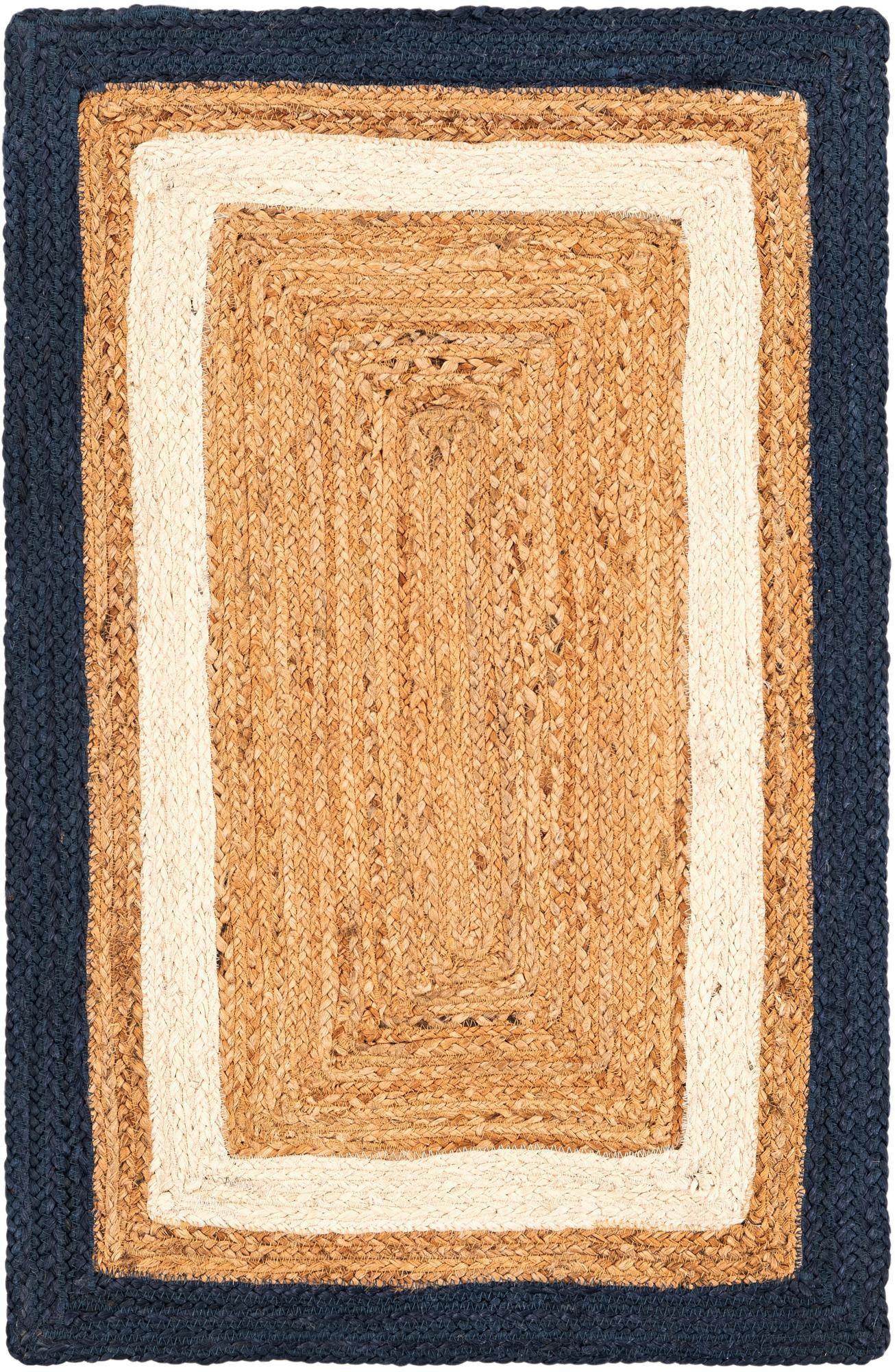 Rug Navy Blue White Natural Swatch link