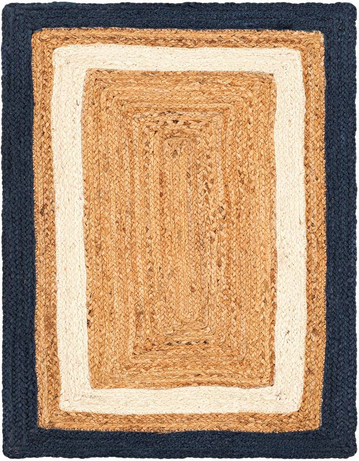 Detail image of  2' x 3' 1  Hand Braided Jute Rug