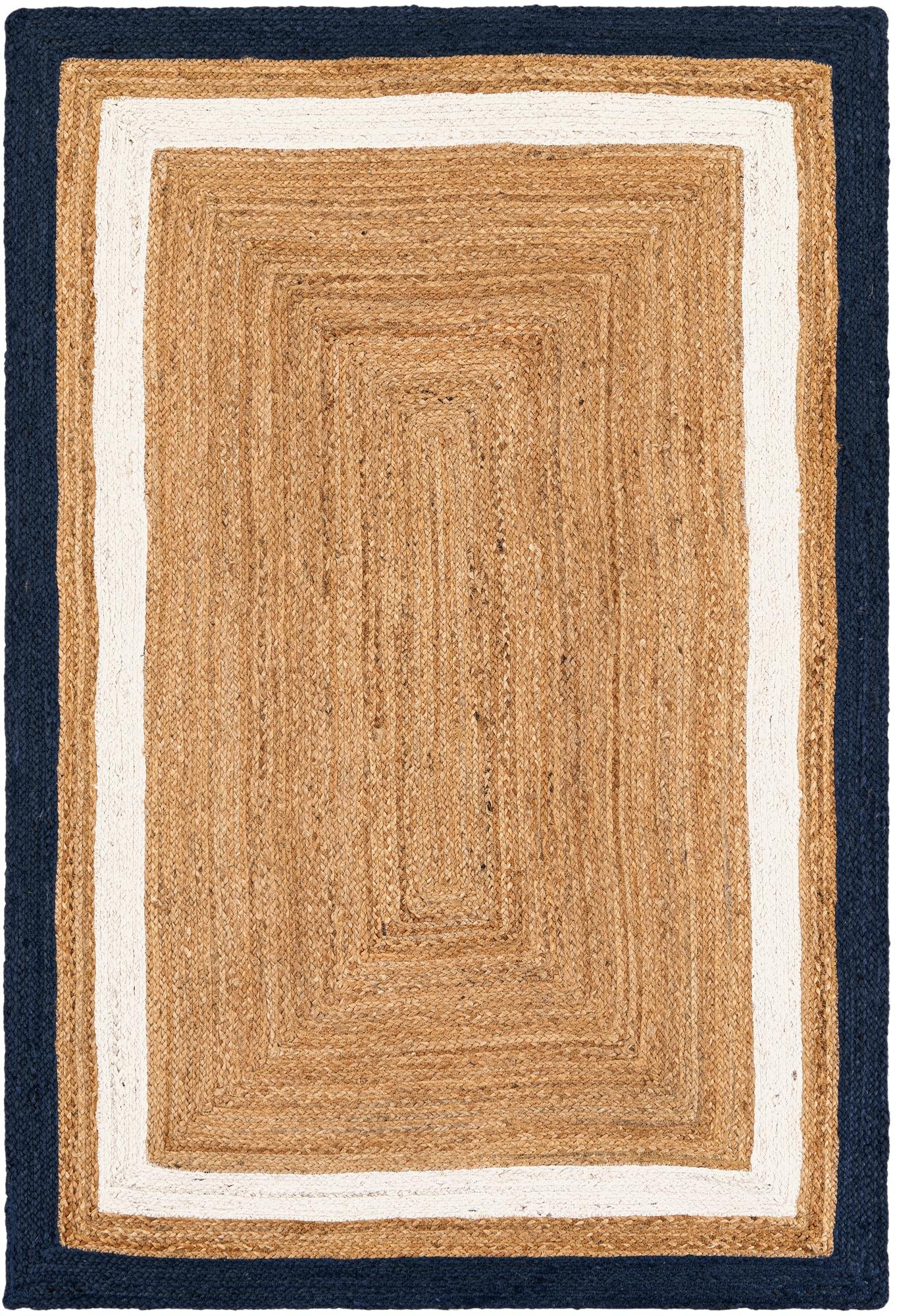 Rug Navy Blue White Natural Swatch link