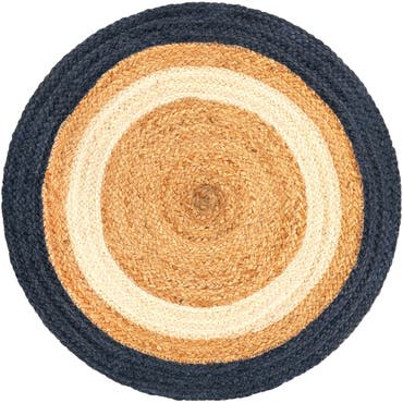  2' x 2'  Hand Braided Jute Round Rug