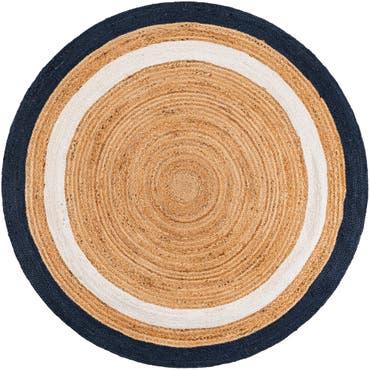  5' 1 x 5' 1  Hand Braided Jute Round Rug