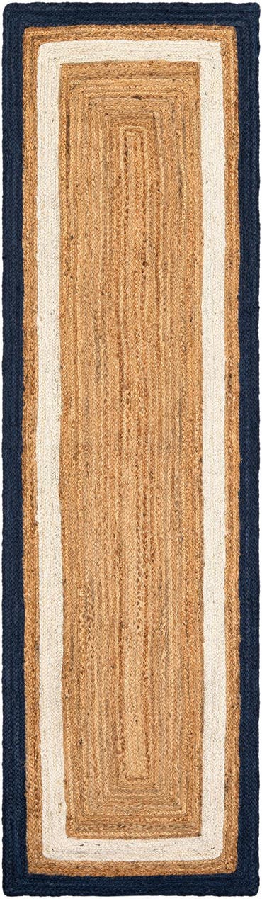  2' x 8'  Hand Braided Jute Runner Rug