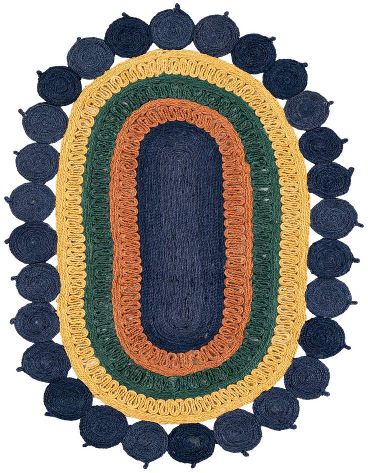 Detail image of  4' 1 x 6' 1  Hand Braided Jute Oval Rug