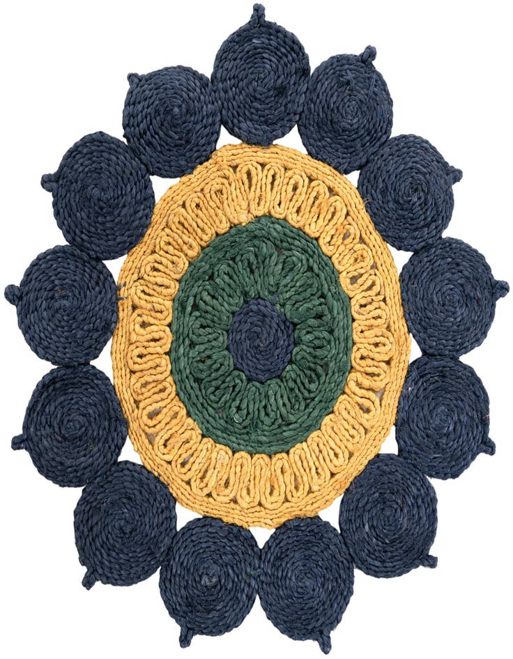 Detail image of  2' x 2'  Hand Braided Jute Round Rug