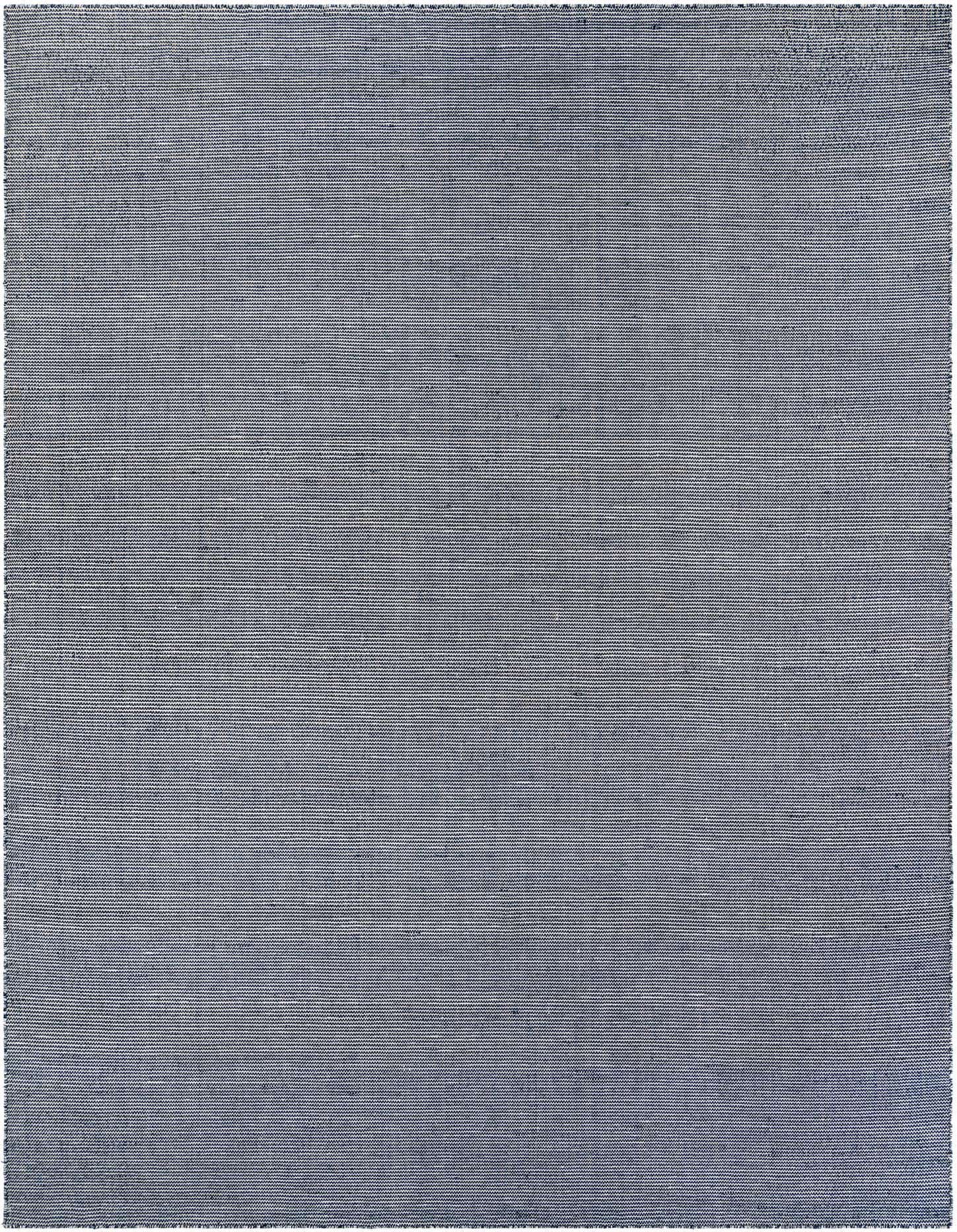 A large 10x14 rectangular Jill Zarin Palm Springs Outdoor rug in Navy Sky, featuring a modern flatweave texture.