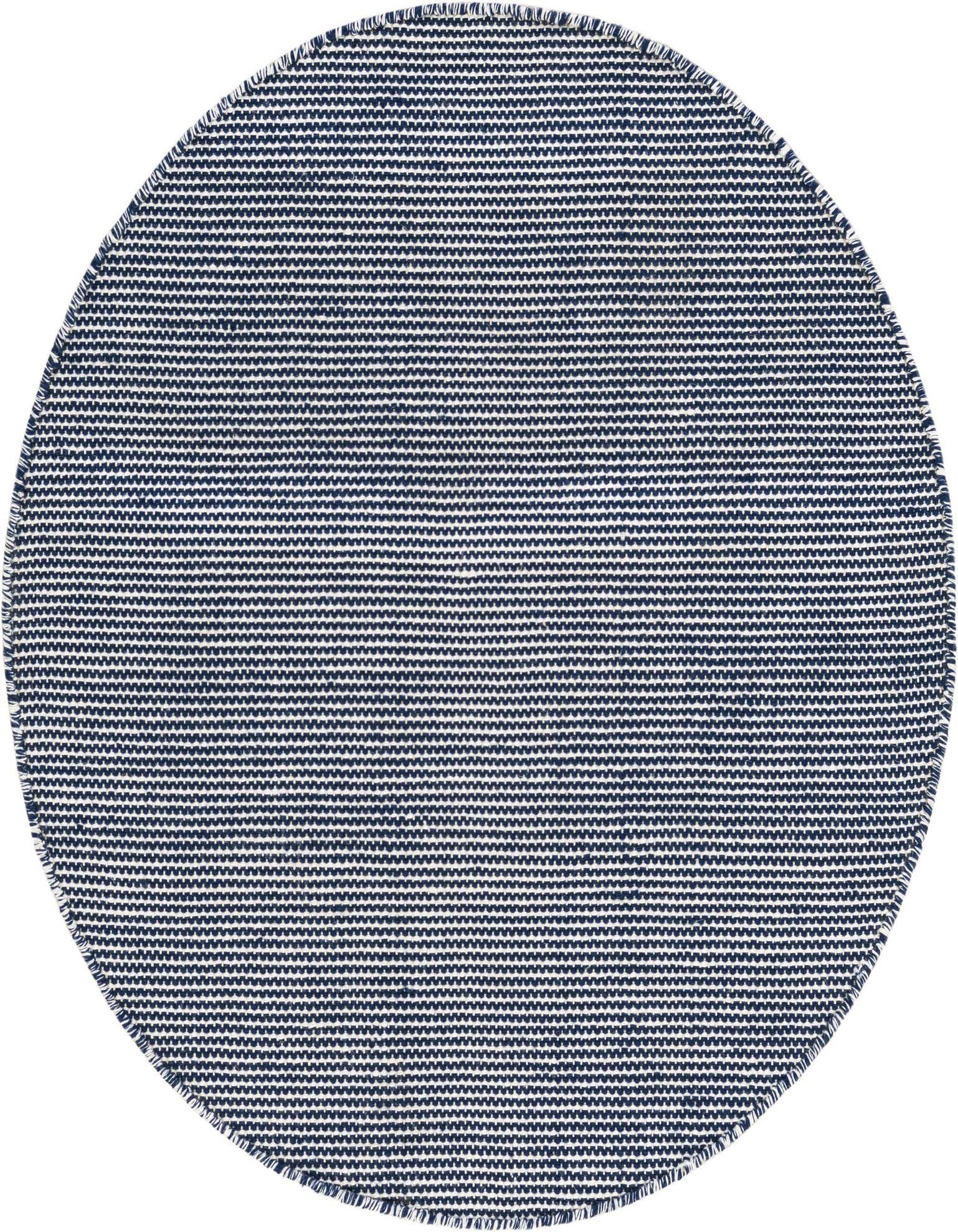 A 3' 3 round navy sky rug from the Jill Zarin Palm Springs Outdoor collection, featuring a textured flatweave pattern.