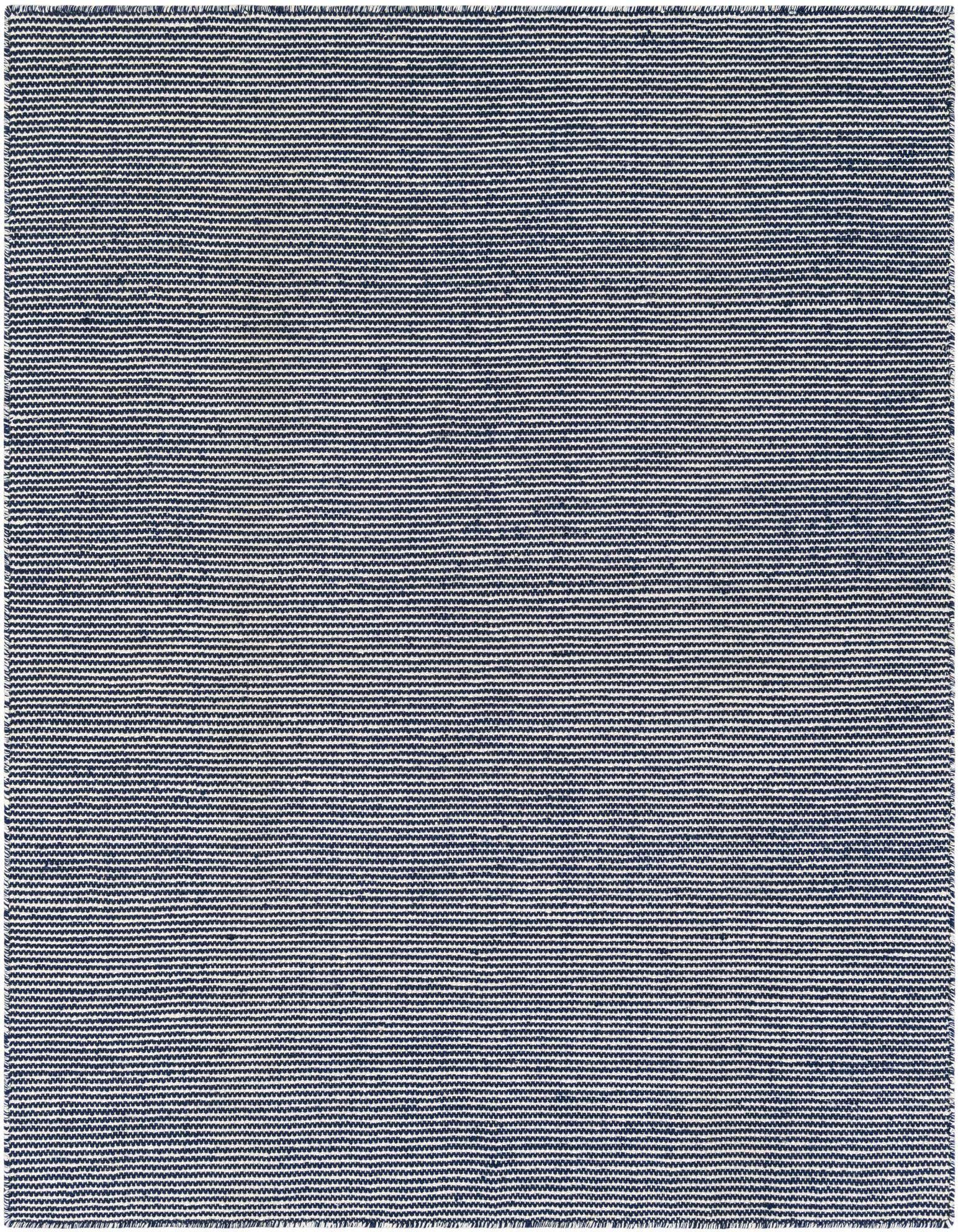 A 5'1" x 5'1" square Jill Zarin Palm Springs Outdoor rug in navy sky, featuring a textured, modern striped pattern, suitable for a patio.