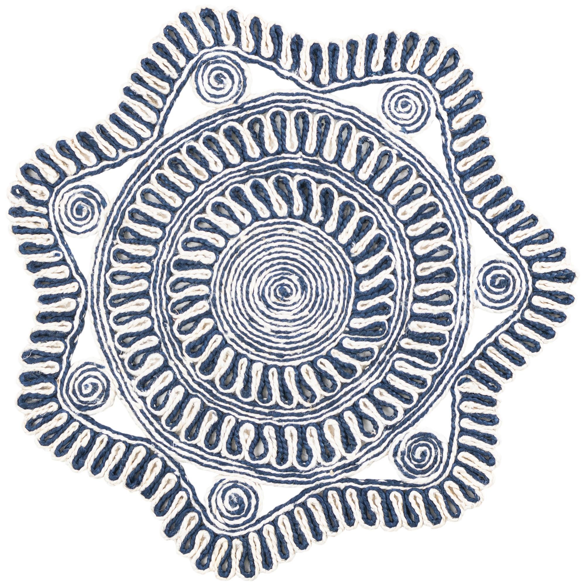  3' x 3'  Hand Braided Jute Round Rug