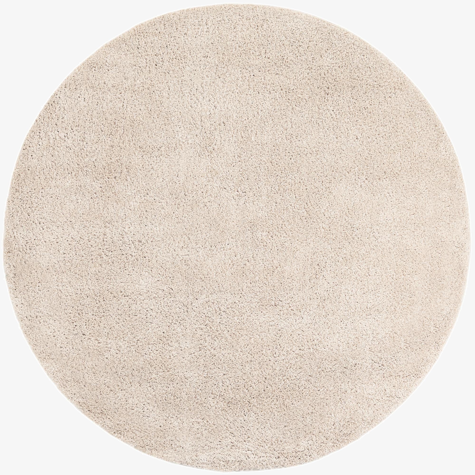  7' 1 x 7' 1 Soft Solid Shag Round Rug