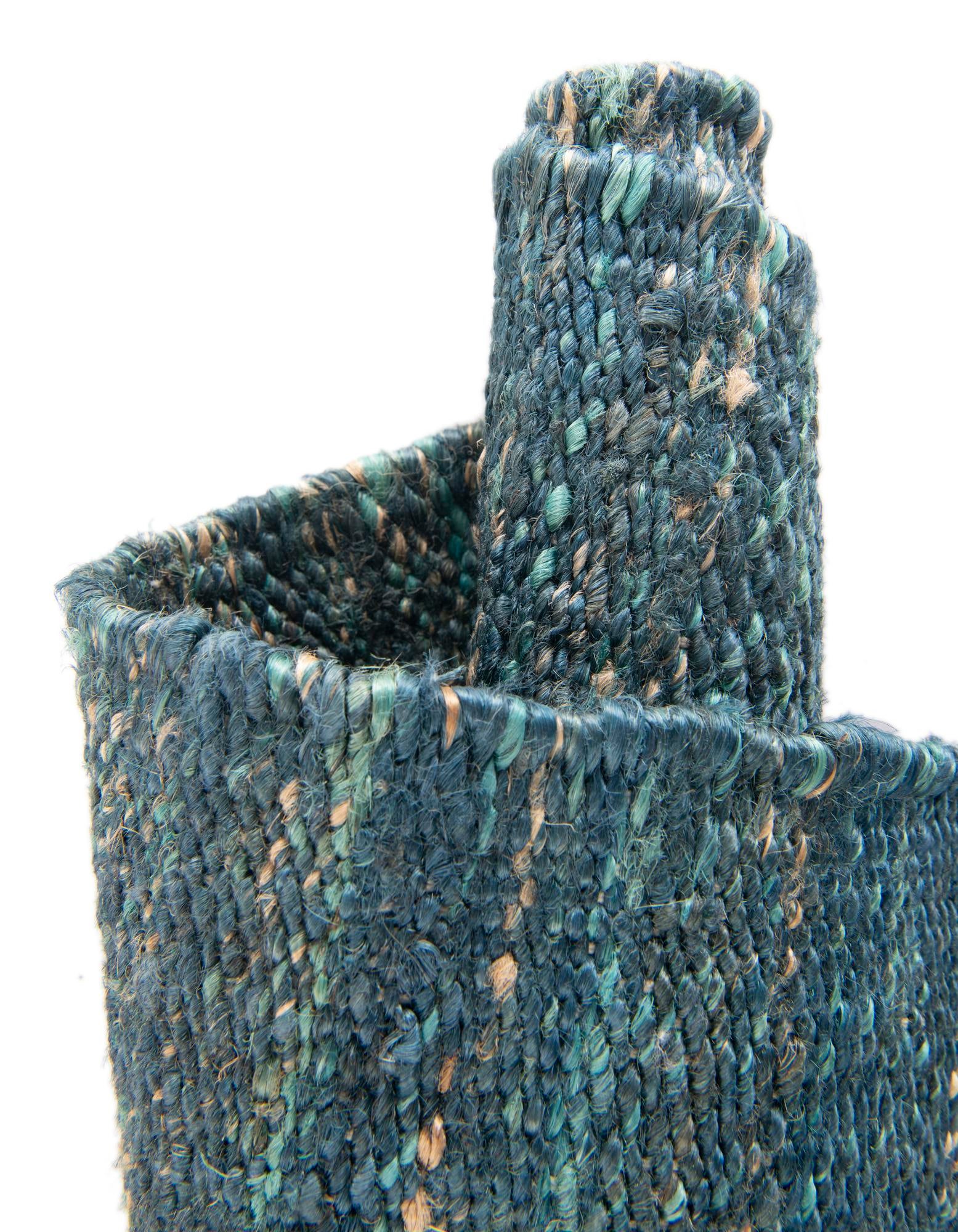 Ocean Blue Custom Ocean Blue Hand Woven Palm Beach Jute Rug | Rugs.com