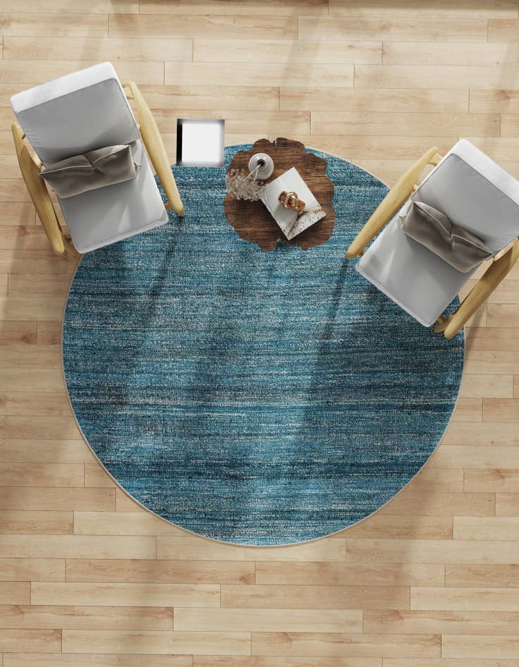 Detail image of  5' 3 x 5' 3  Hand Woven Palm Beach Jute Round Rug