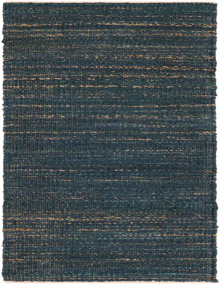 A 6 ft runner rug in shades of blue with subtle ivory and cream flecks, showcasing a textured, flatweave design.