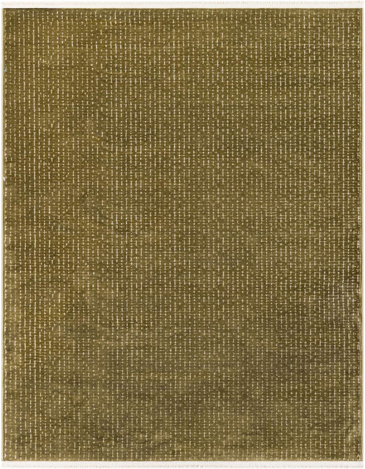 A 4x6 rectangular olive green modern abstract rug with a textured medium pile, suitable for various indoor rooms.