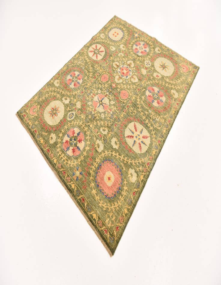 Detail image of  5' x 6' 3  Hand Knotted Ariana Ziegler Oriental Rug