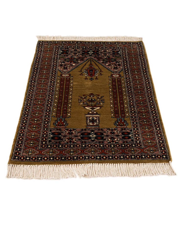 Detail image of  2' 8 x 4' 2  Hand Knotted Bokhara Oriental Wool Rug