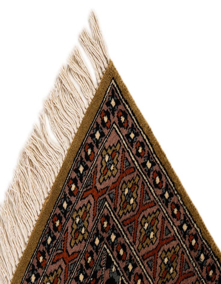 Detail image of  2' 8 x 4' 2  Hand Knotted Bokhara Oriental Wool Rug