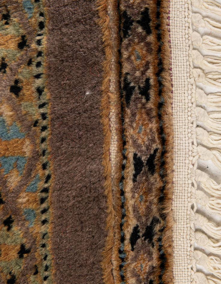 Detail image of  6' 1 x 9'  Hand Knotted Bokhara Oriental Wool Rug