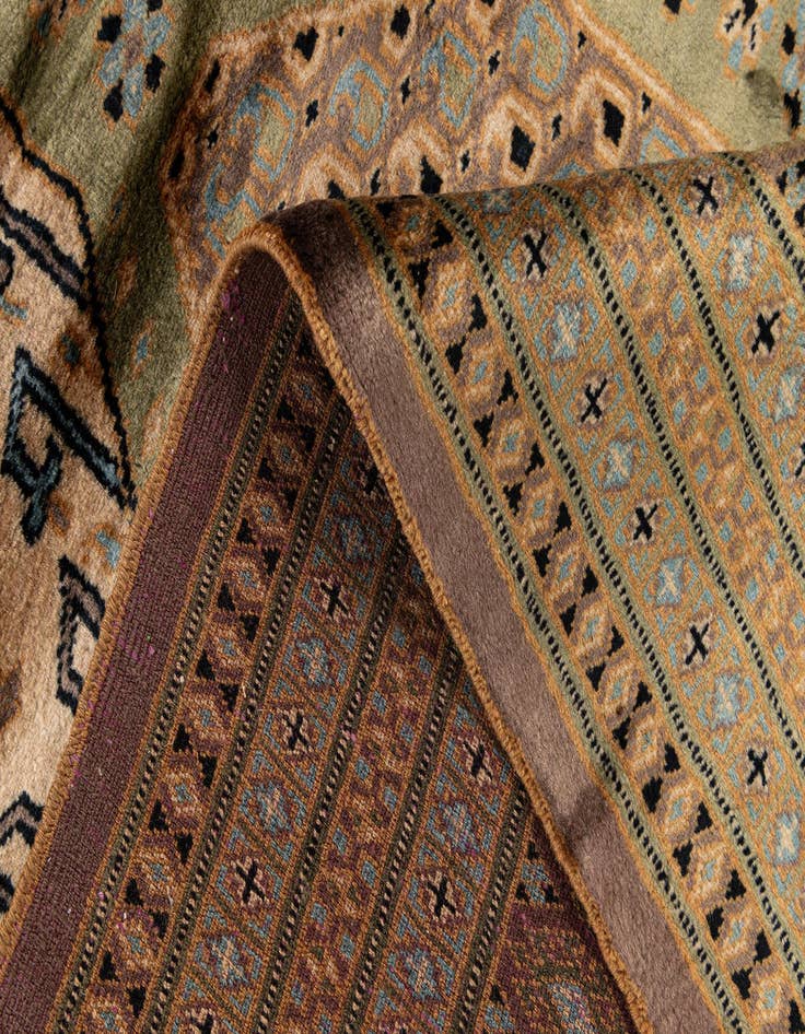 Detail image of  6' 1 x 9'  Hand Knotted Bokhara Oriental Wool Rug