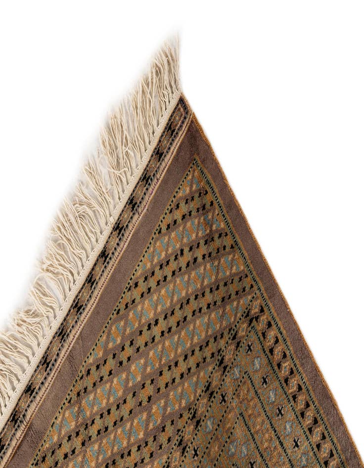 Detail image of  6' 1 x 9'  Hand Knotted Bokhara Oriental Wool Rug