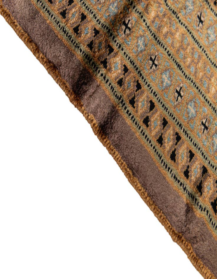 Detail image of  6' 1 x 9'  Hand Knotted Bokhara Oriental Wool Rug