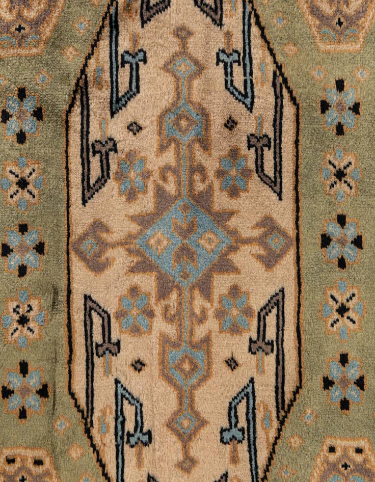Detail image of  6' 1 x 9'  Hand Knotted Bokhara Oriental Wool Rug