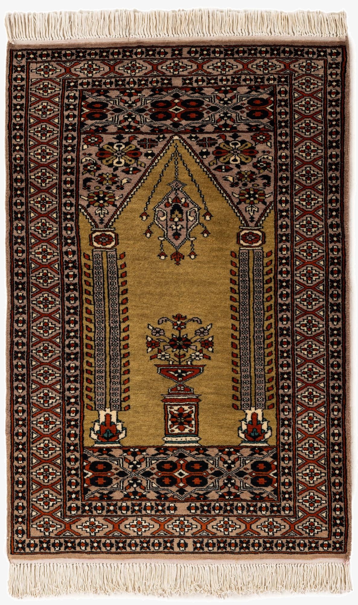  2' 8 x 4' 1  Hand Knotted Bokhara Oriental Wool Rug