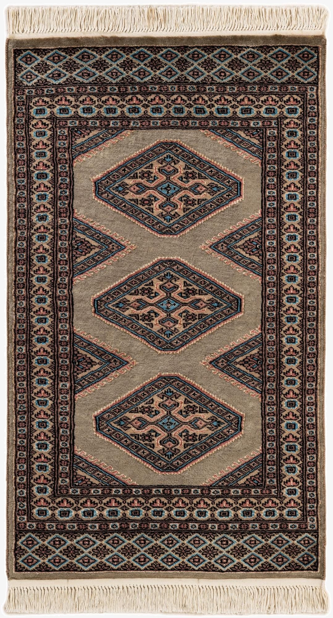 2' 7 x 4' 4  Hand Knotted Bokhara Oriental Rug