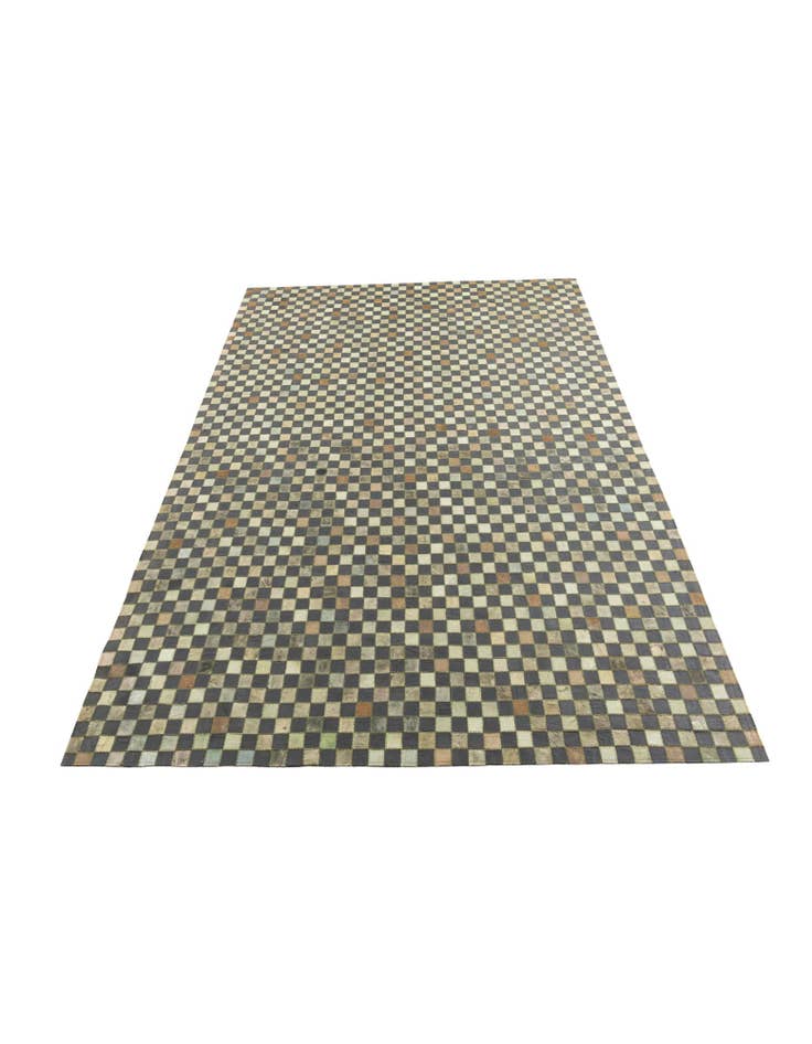 Detail image of  5' 3 x 7' 5 Cowhide Leather Rug