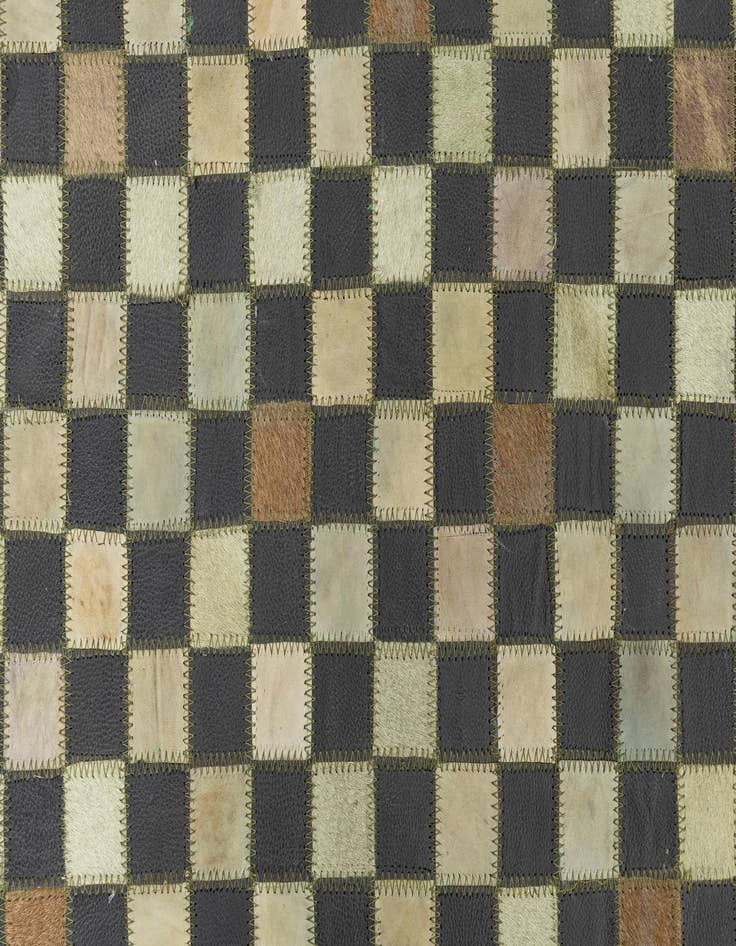 Detail image of  5' 3 x 7' 5 Cowhide Leather Rug