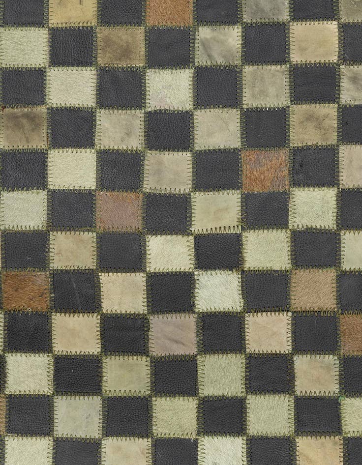 Detail image of  5' 3 x 7' 5 Cowhide Leather Rug