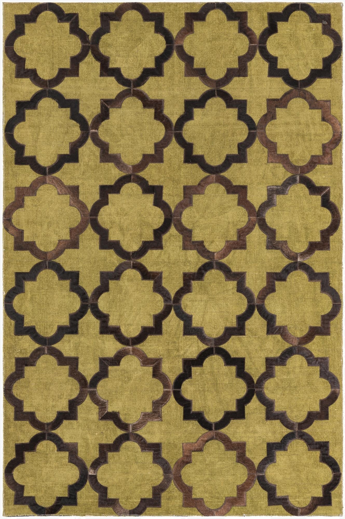  3' 9 x 5' 9 Cowhide Leather Rug