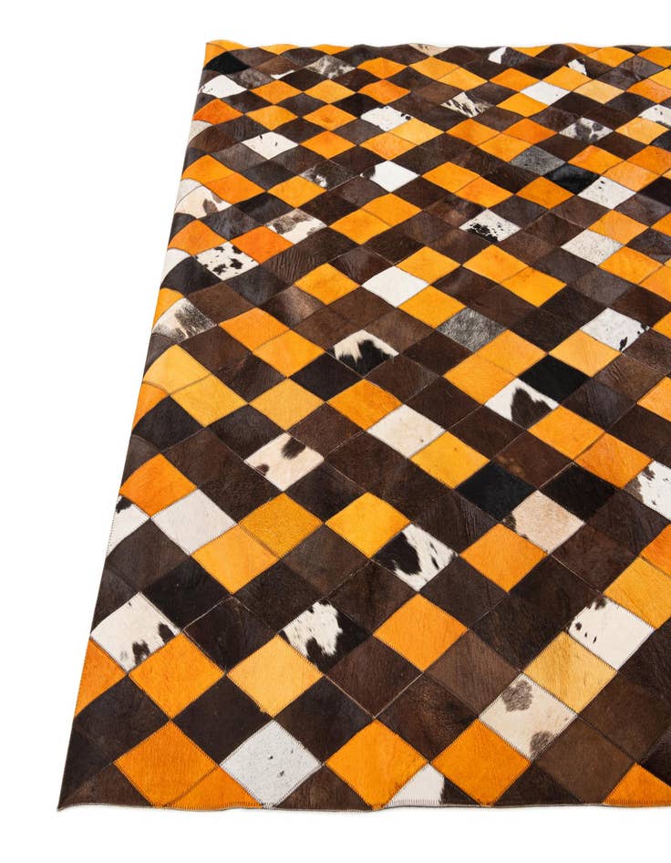 Detail image of  5' x 7' 11 Cowhide Stocks Rug