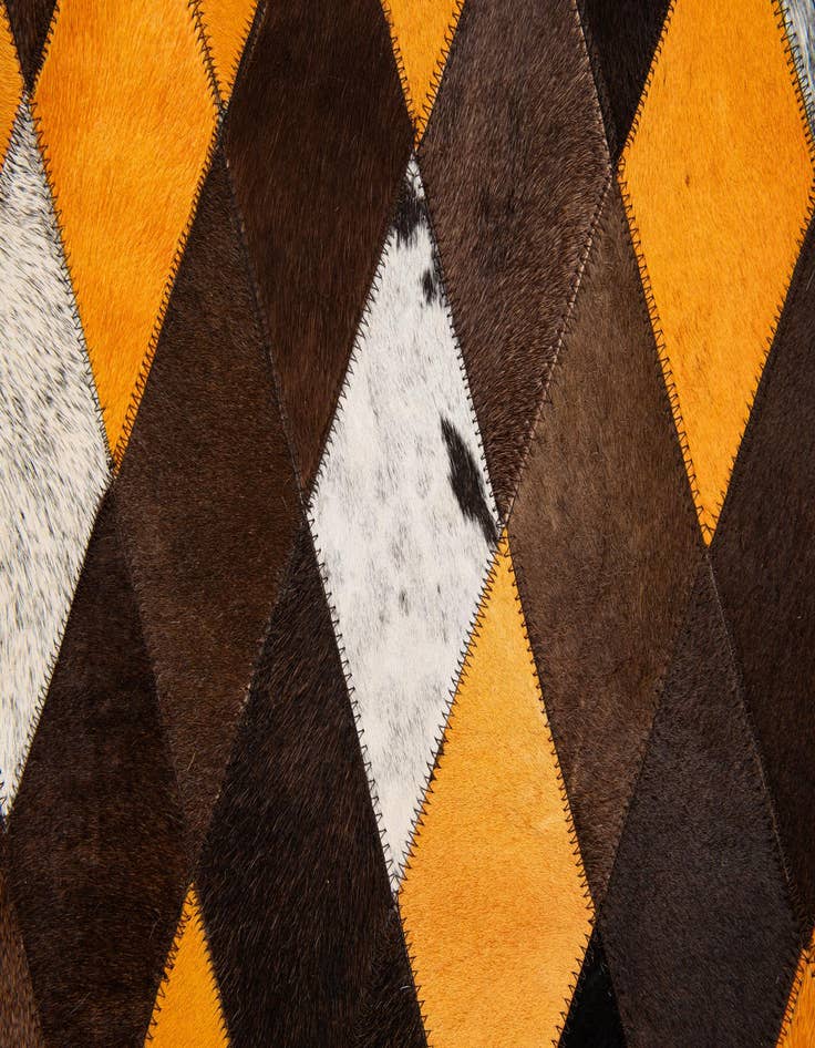 Detail image of  5' x 7' 11 Cowhide Stocks Rug