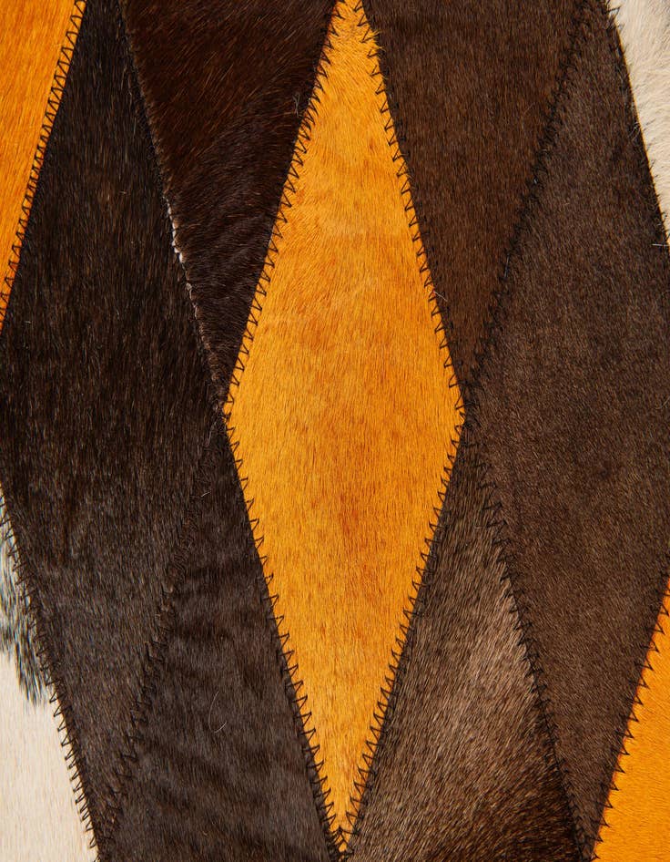 Detail image of  5' x 7' 11 Cowhide Stocks Rug