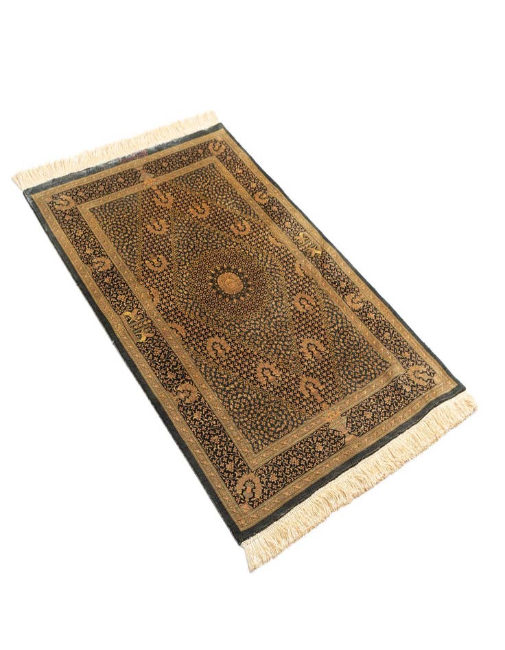 Detail image of  2' 8 x 4' Ghom Silk Rug