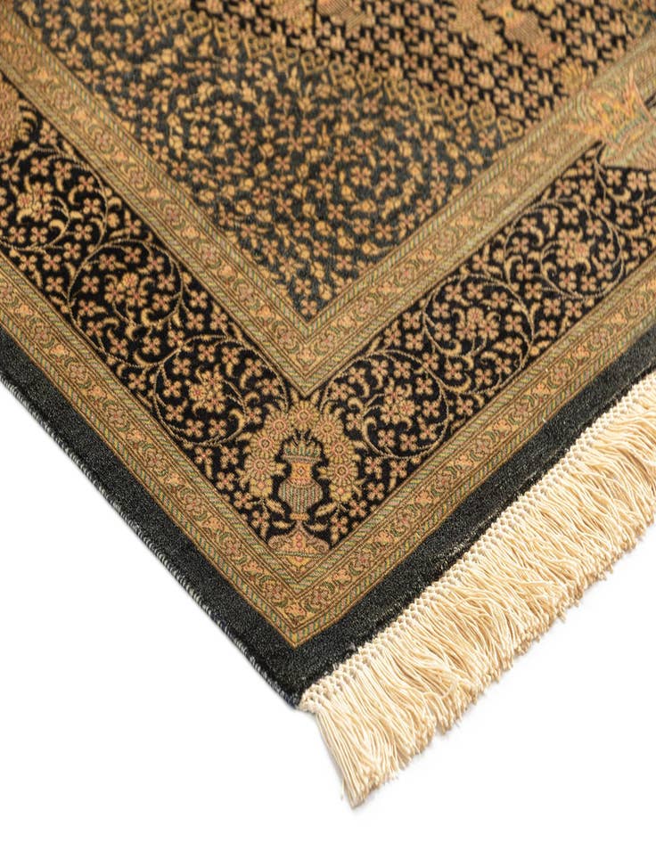 Detail image of  2' 8 x 4' Ghom Silk Rug