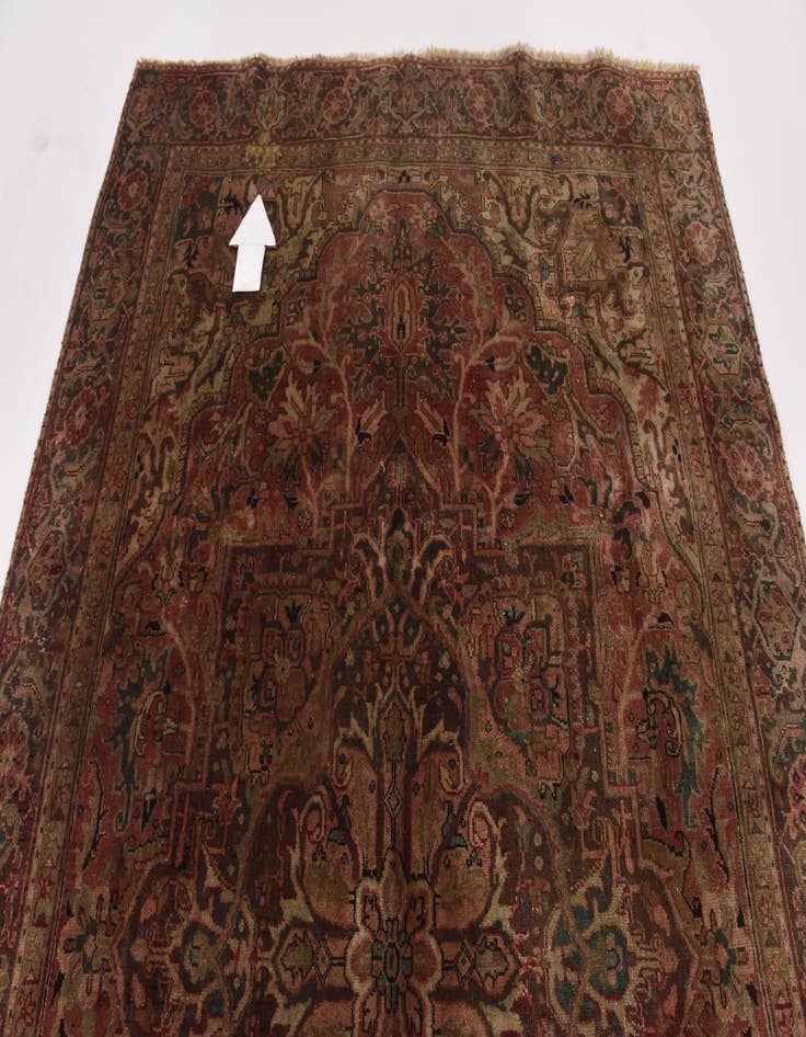 Detail image of  7' 2 x 11'  Hand Knotted Heriz Persian Wool Rug