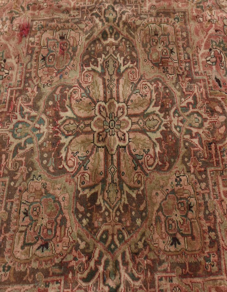 Detail image of  7' 2 x 11'  Hand Knotted Heriz Persian Wool Rug