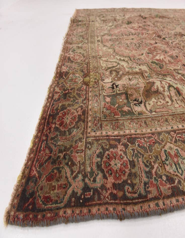 Detail image of  7' 2 x 11'  Hand Knotted Heriz Persian Wool Rug