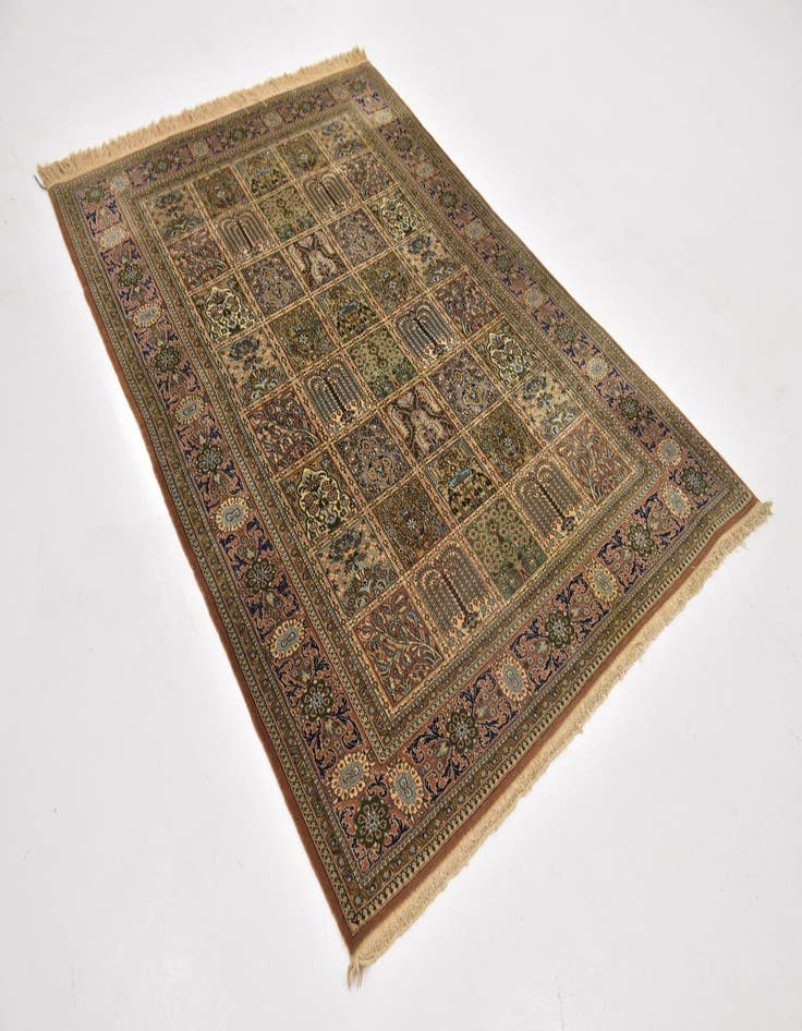 Detail image of 4' 7 x 6' 9 Hand Knotted Kashmir Oriental Wool Rug