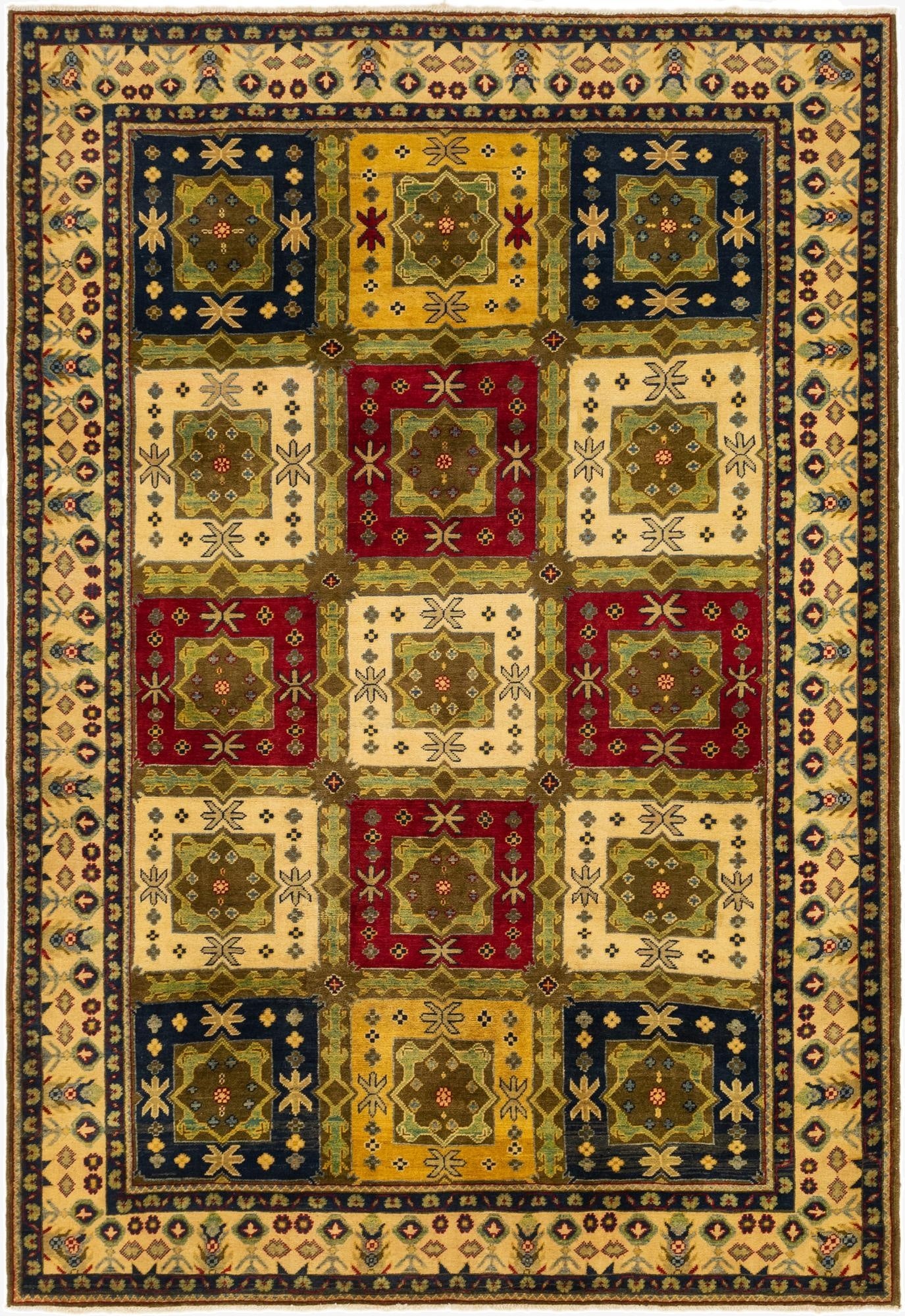  6' 8 x 9' 7  Hand Knotted Kazak Rug