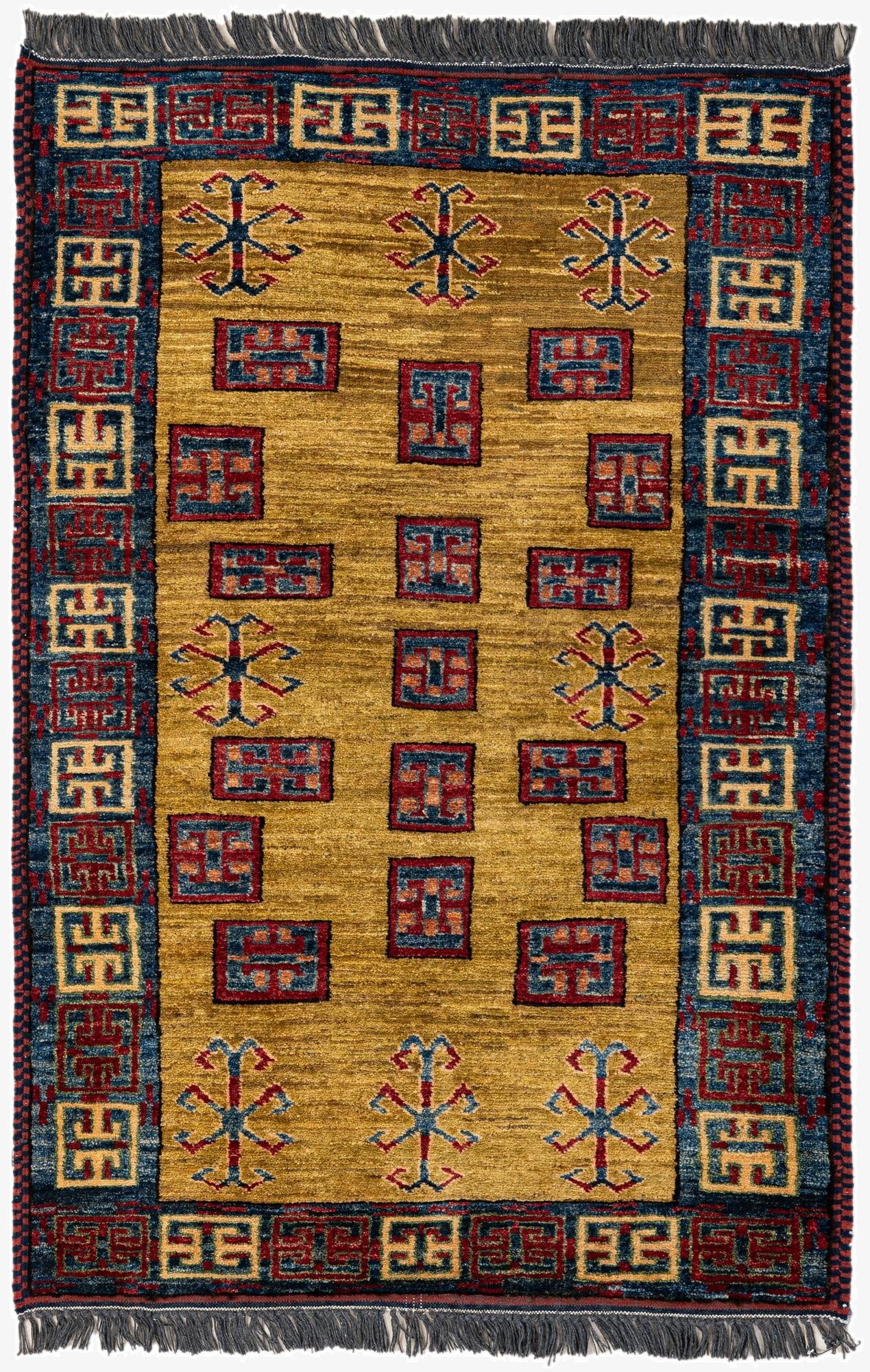  2' 9 x 4' 2  Hand Knotted Kazak Wool Rug