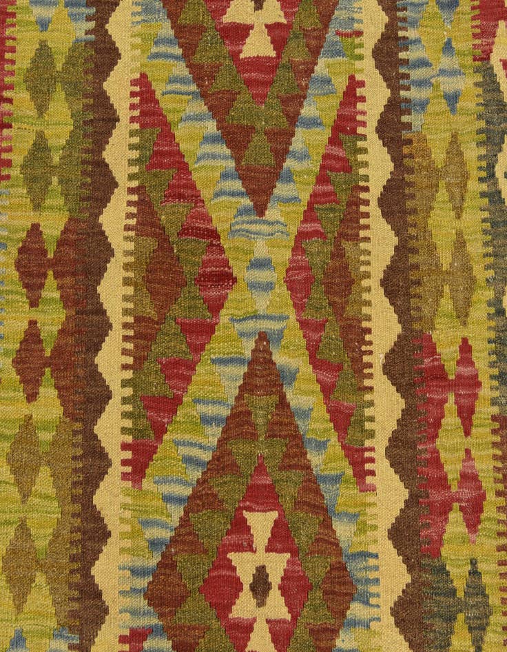 Detail image of  3' 4 x 5'  Hand Woven Kilim Maymana Wool Rug