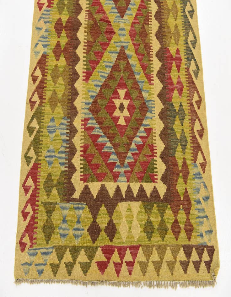 Detail image of  3' 4 x 5'  Hand Woven Kilim Maymana Wool Rug