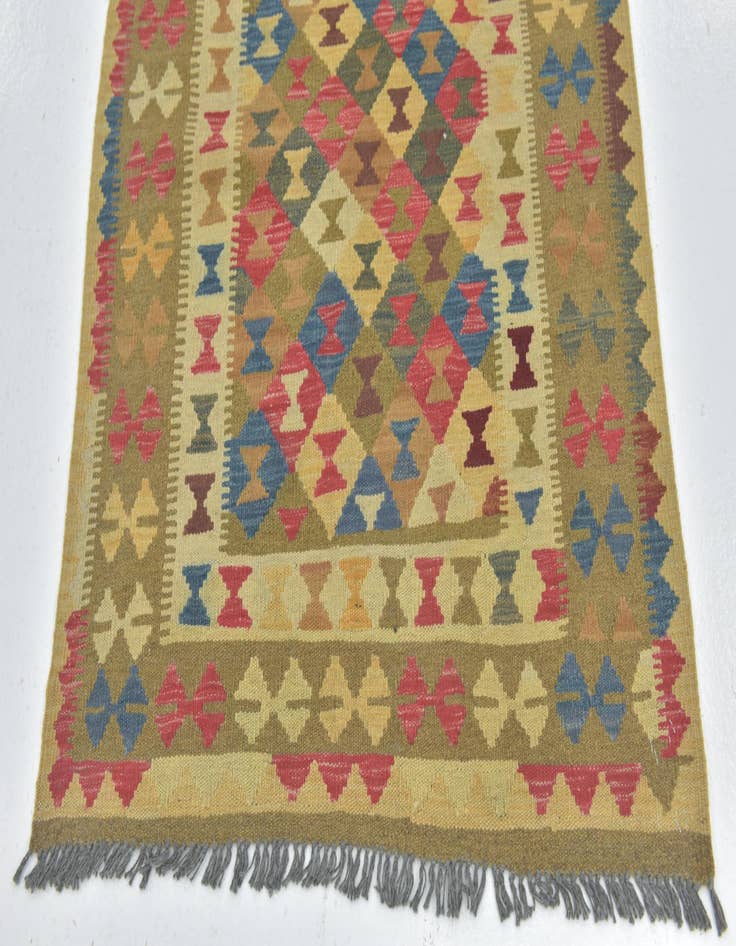 Detail image of  3' 3 x 4' 9  Hand Woven Kilim Maymana Wool Rug