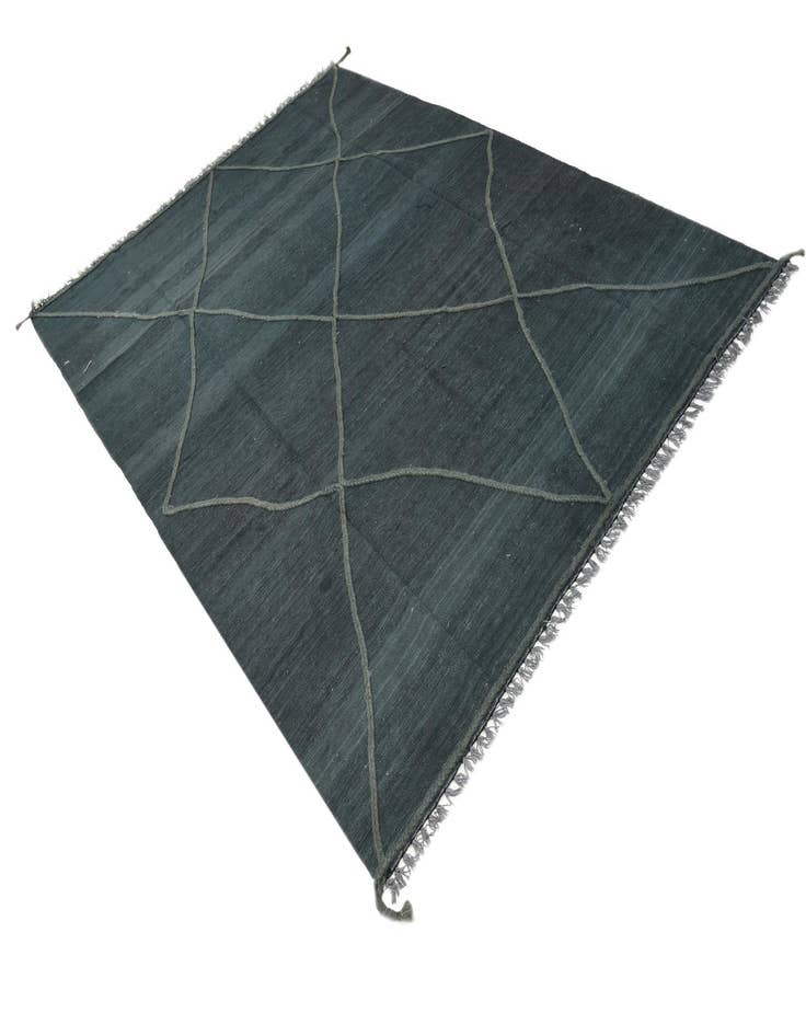 Detail image of  6' 10 x 9' 5  Hand Woven Kilim Modern Wool Rug