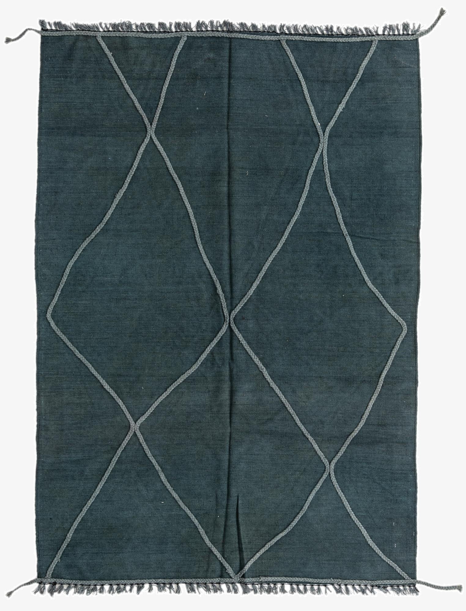  4' 9 x 6' 10  Hand Woven Kilim Modern Wool Rug