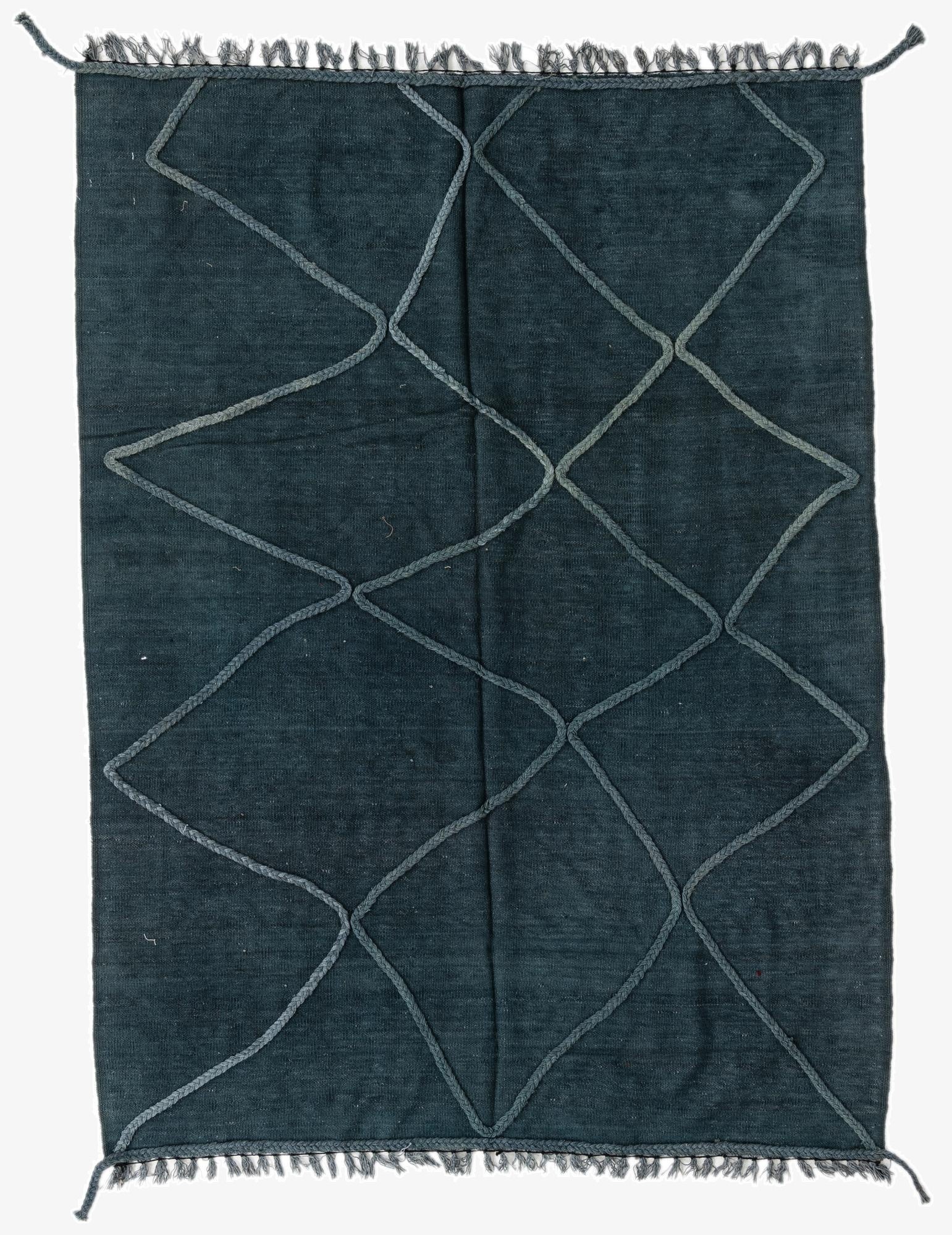  4' 1 x 6' 4  Hand Woven Kilim Modern Wool Rug